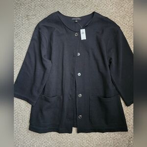 Banana Republic Black Button-Up Cardigan